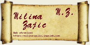 Milina Zajić vizit kartica